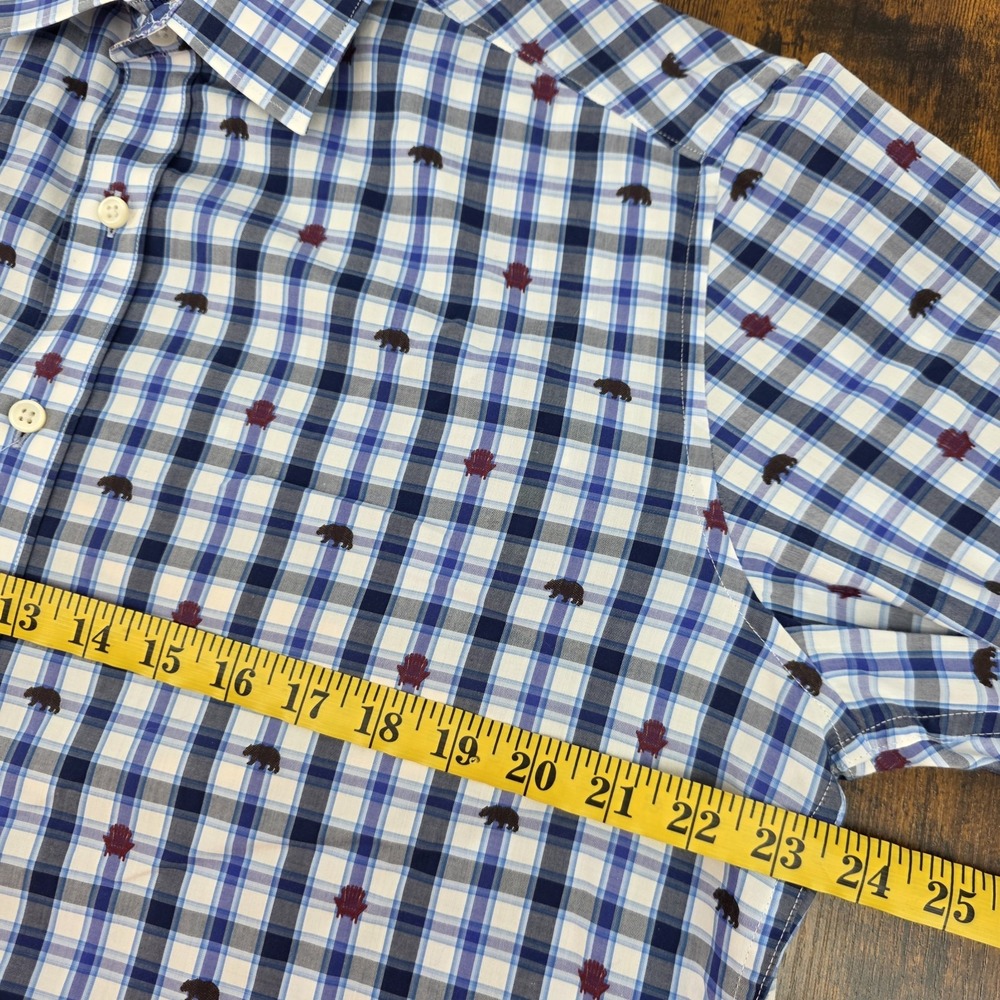Robert Graham Long Sleeve Button Up Classic Fit Blue Plaid Bears Chairs‎ Mens M - Picture 6 of 8